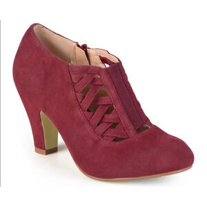 NEW Journee Collection Women’s Size 10 Red Piper Velvet Ankle Booties